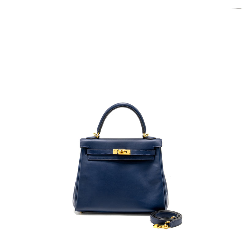 Hermes Kelly 25 Swift Bleu Navy GHW Stamp Y