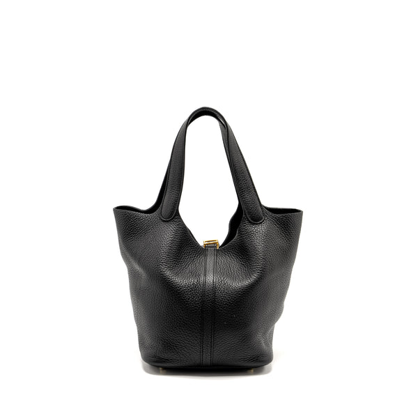 Hermes Picotin 22 Lock Bag Clemence Black GHW Stamp U