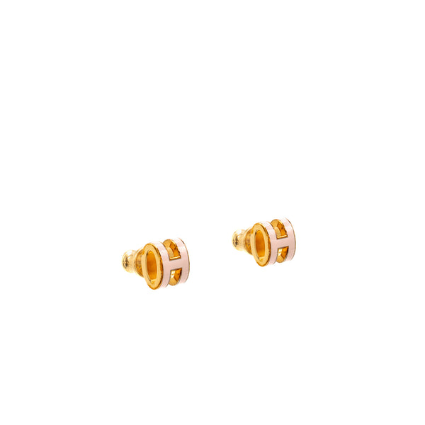 Hermes Mini Pop H Earrings Rose Dragee RGHW