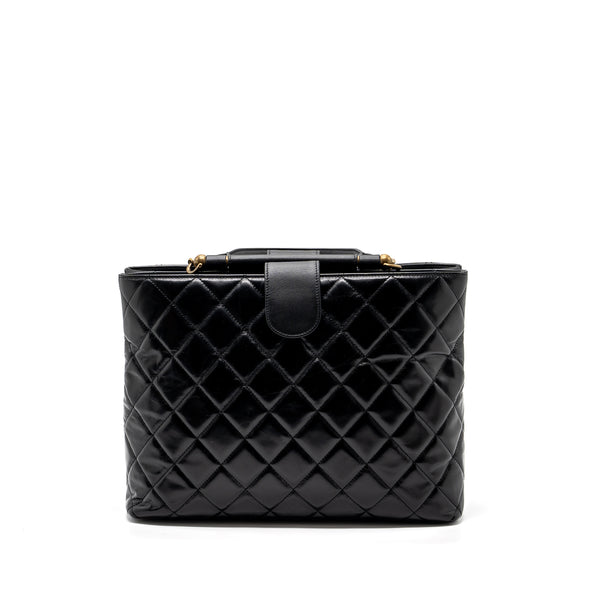 Chanel Large Tote Bag Calfskin Black Brushed GHW