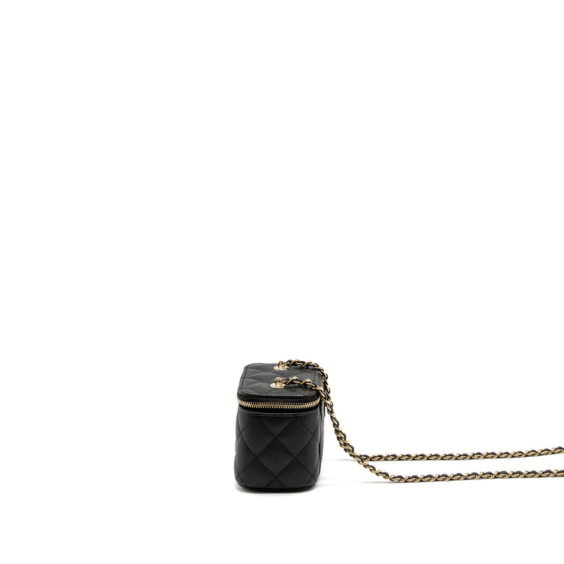 Chanel Mini Vanity With Chain Caviar Black LGHW (Microchip)