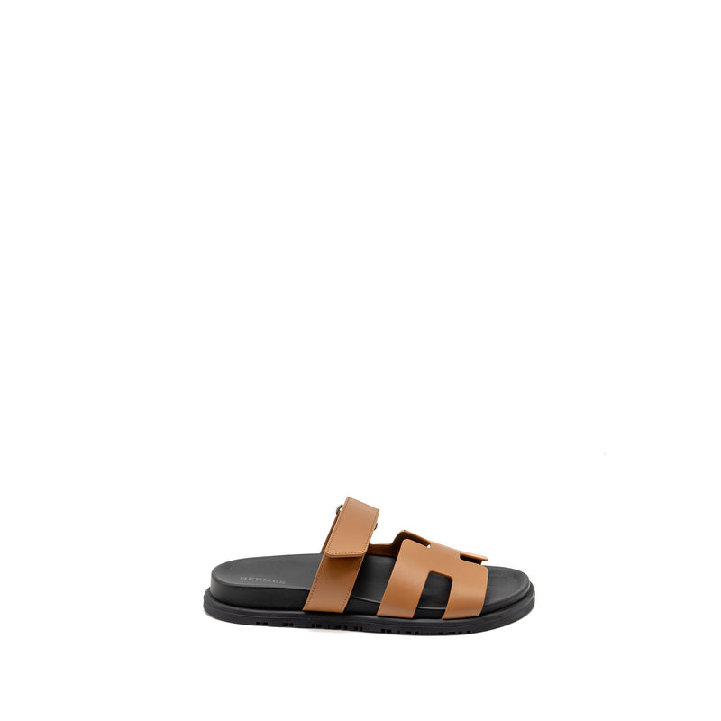 Hermes Size 37.5 Femme Chypre Sandals Calfskin Naturel