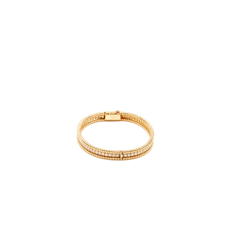 Van Cleef & Arpels Size xs Perlee Diamonds Bracelet, 1 Row, Medium Model Rose Gold Diamonds