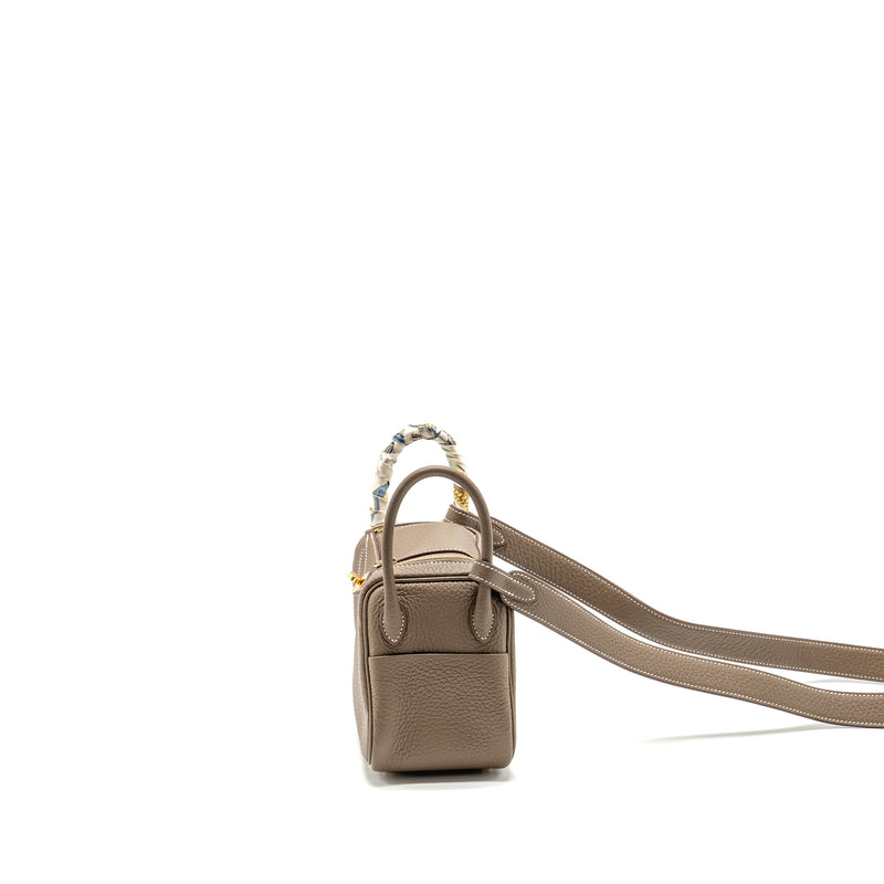 Hermes Mini Lindy Clemence Etoupe GHW Stamp B
