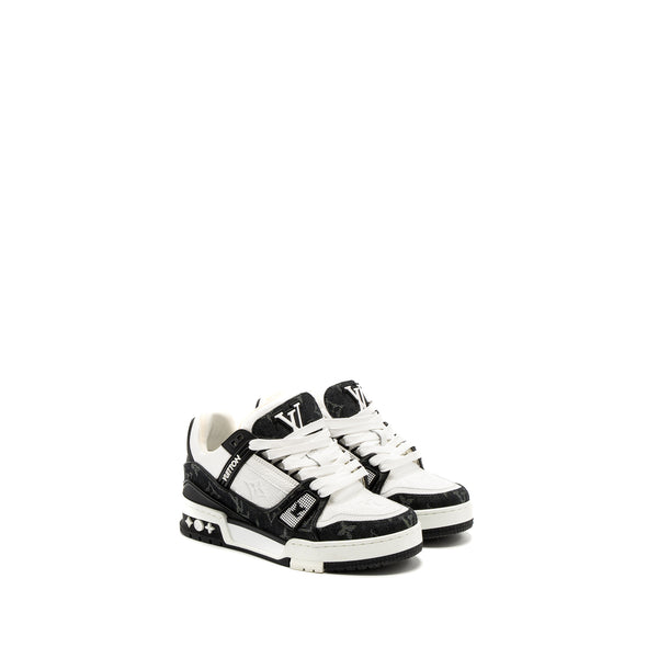 Louis Vuitton Size 1.5 Trainer Sneaker Monogram Denim/monogram-embossed Grained Calfskin Black