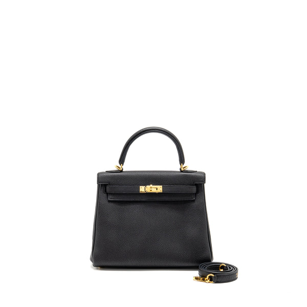 Hermes Kelly 25 Togo Black GHW Stamp U