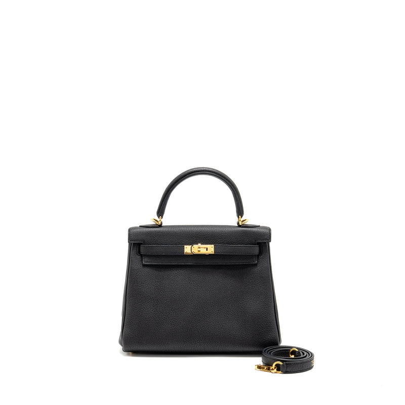 Hermes Kelly 25 Togo Black GHW Stamp U