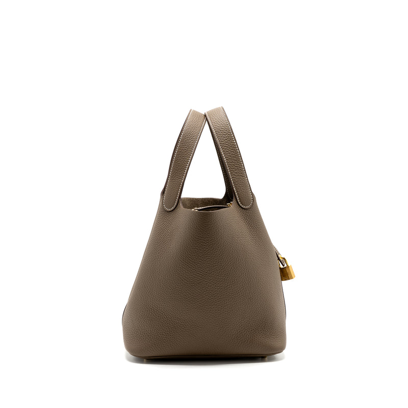 Hermes Picotin 22 Clemence Etoupe GHW Stamp B