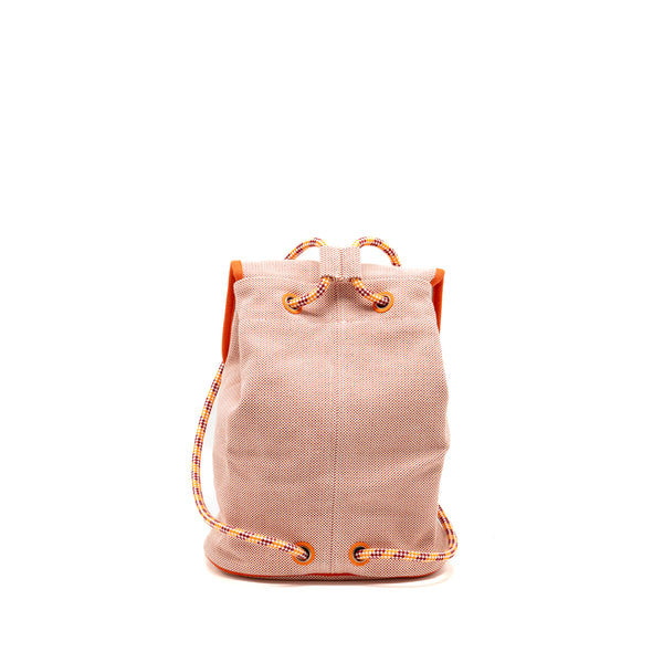 Hermes Les Cabanes backpack canvas pink / orange