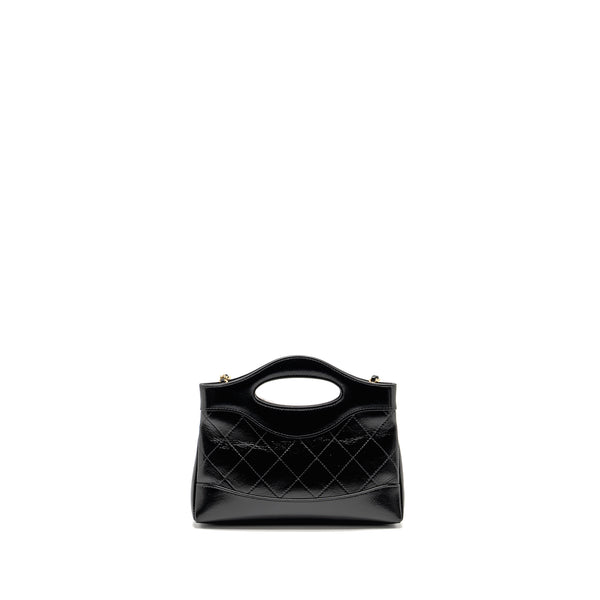 Chanel 24c Mini 31 Clutch With Chain Shiny Calfskin Black LGHW (Microchip)