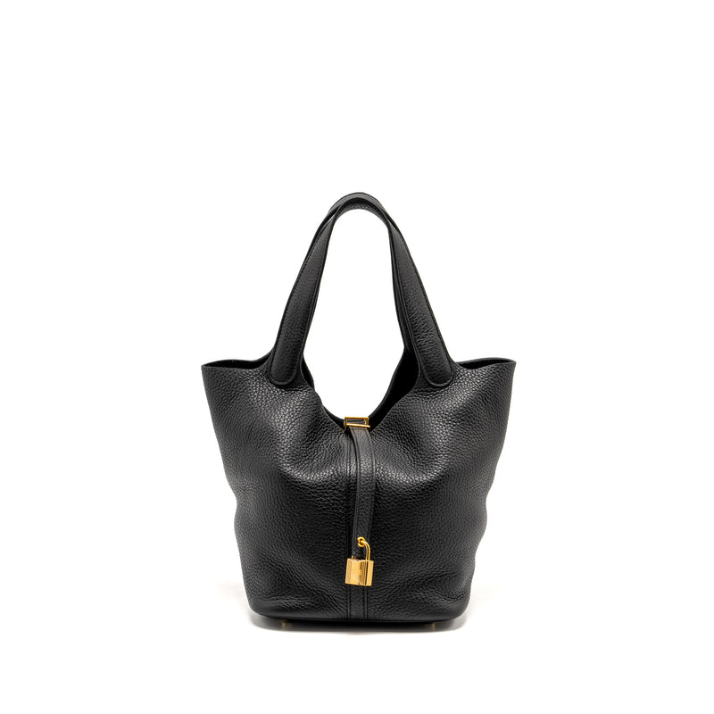 Hermes Picotin 22 Lock Bag Clemence Black GHW Stamp U