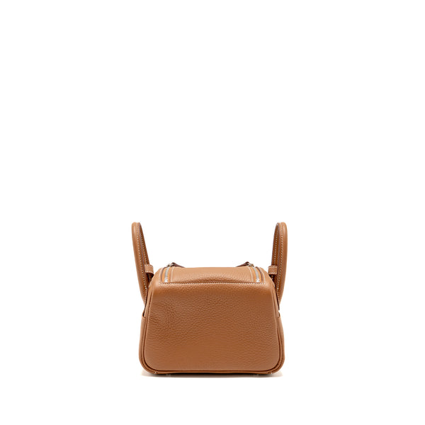 Hermes Mini Lindy II Clemence Gold SHW Stamp W
