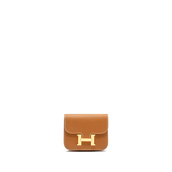 Hermes Constance Slim Epsom Gold GHW Stamp Z