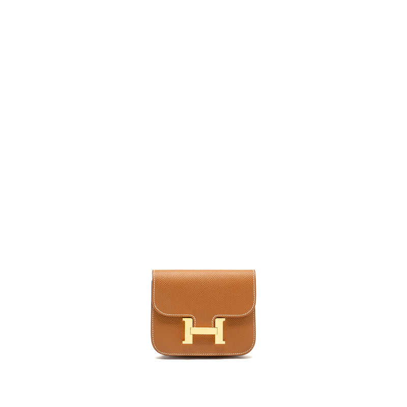 Hermes Constance Slim Epsom Gold GHW Stamp Z