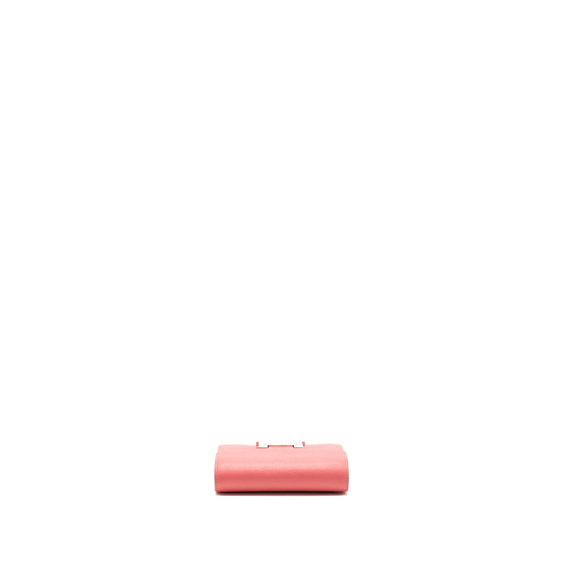 Hermes Constance Compact Wallet Evercolor Rose Azalee SHW Stamp C