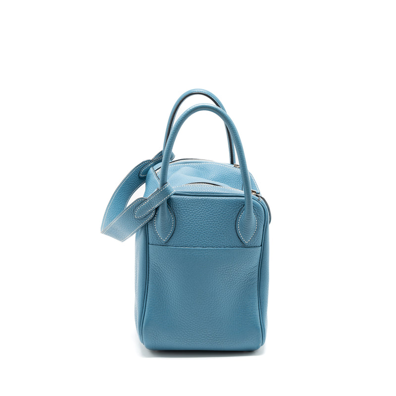 Hermes Lindy 30 Clemence Blue Jeans SHW Stamp T