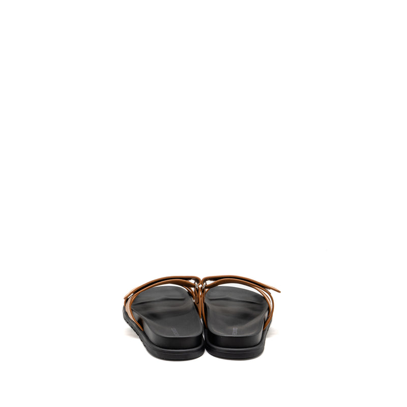Hermes Size 37.5 Femme Chypre Sandals Calfskin Naturel