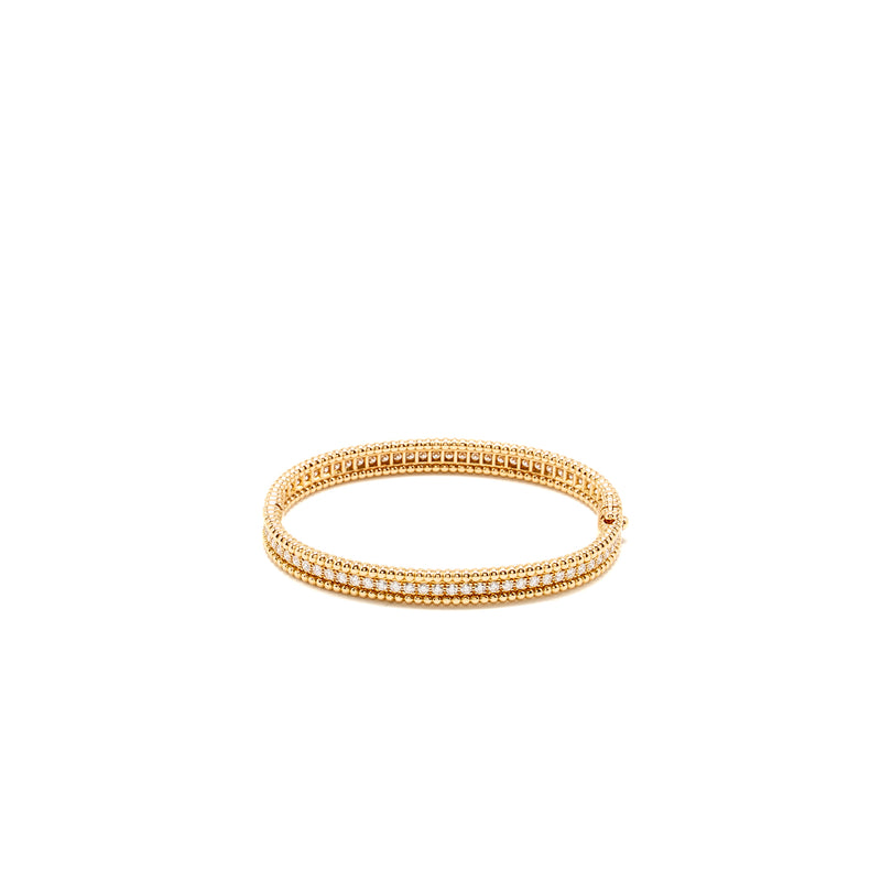 Van Cleef & Arpels Size xs Perlee Diamonds Bracelet, 1 Row, Medium Model Rose Gold Diamonds