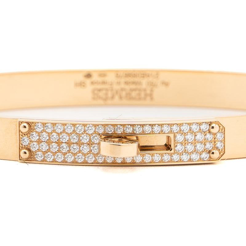Hermes size SH kelly bracelet rose gold with diamonds