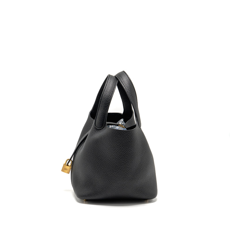 Hermes Picotin 18 Lock Bag Clemence Black GHW Stamp B