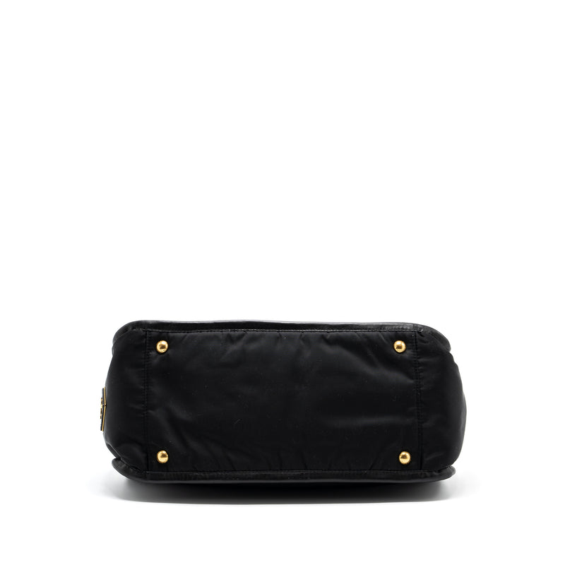 Prada tote bag nylon / leather black GHW