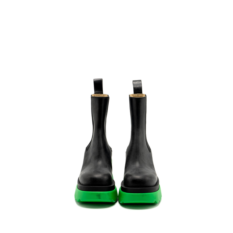 Bottega Veneta Size 36.5 Flash Ankle Boots Military Calfskin Grass Black