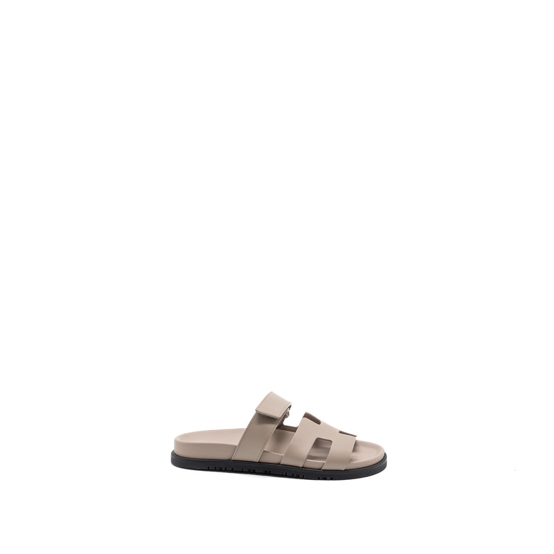 Hermes Size 38 Chypre Sandals Veau Beige Mastic SHW