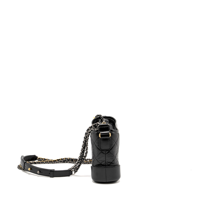 CHANEL Small Gabrielle Hobo Bag Aged Calfskin Black Multicolour Hardware