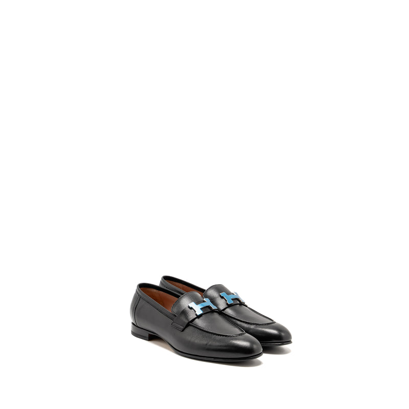 Hermes Size 37.5 Paris Loafer Calfskin Black SHW