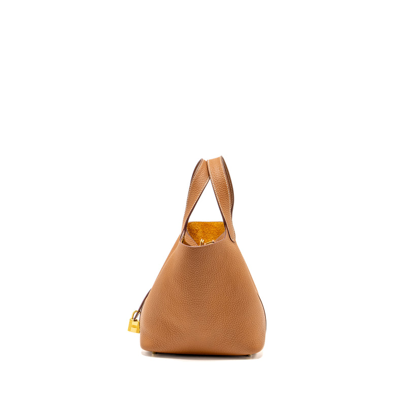 Hermes Picotin 18 Lock Bag Clemence Gold GHW Stamp B