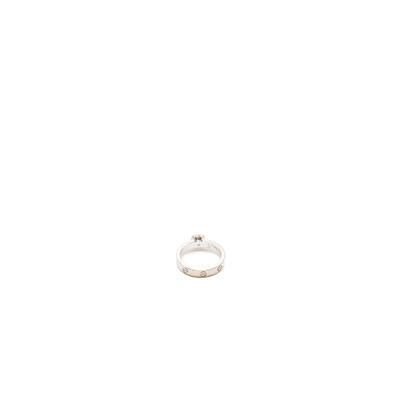 Cartier Size 55 Ring Solitaire Love White Gold Rhodium-plated 55-diamond