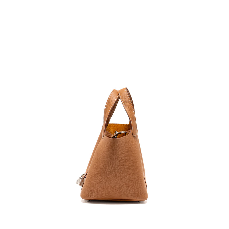 Hermes picotin 18 lock Bag Clemence Gold SHW stamp B