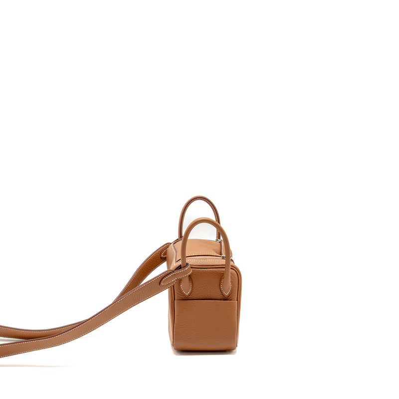 Hermes Mini Lindy II Clemence Gold SHW Stamp W