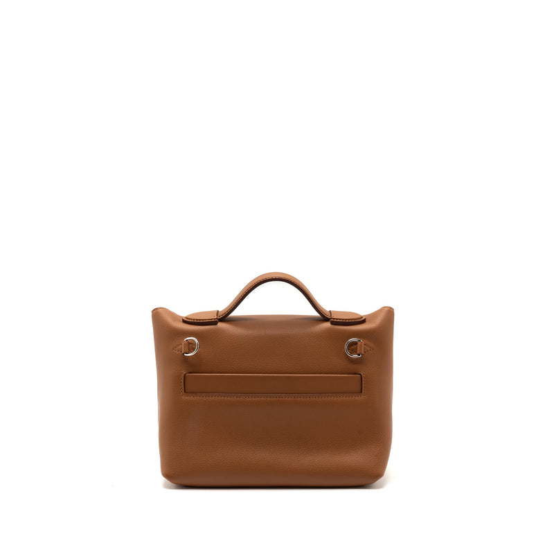 Hermes mini 24/24 2424-21 bag evercolor / swift gold SHW stamp U