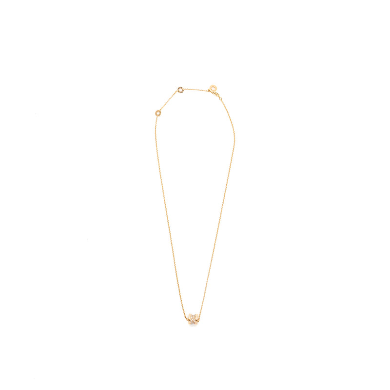 Bvlgari mini b zero necklace rose gold paved diamonds