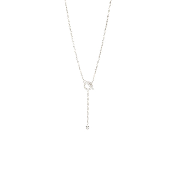 Hermes Lariat Finesse Necklace White Gold Diamonds