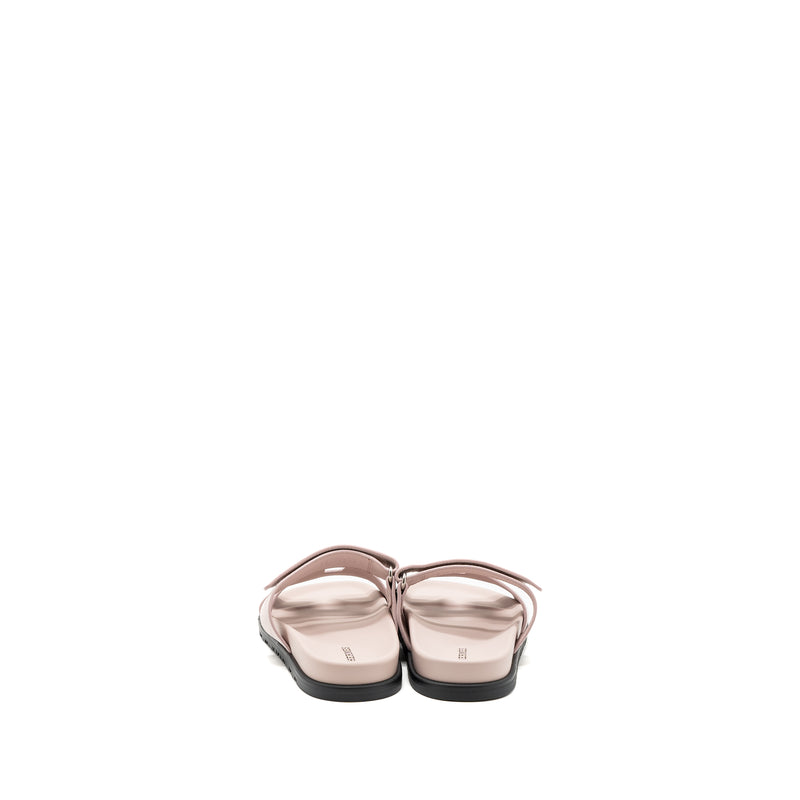 Hermes size 37 chypre sandals suede / Mauve pale