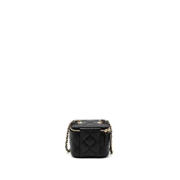 Chanel Mini Vanity With Chain Caviar Black LGHW (Microchip)