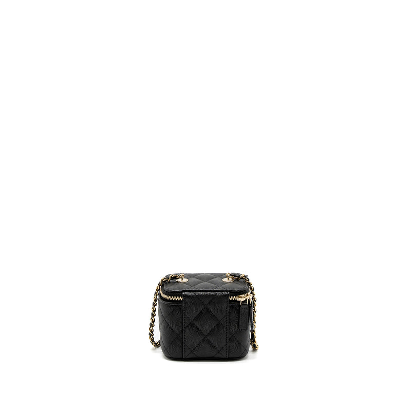 Chanel Mini Vanity With Chain Caviar Black LGHW (Microchip)