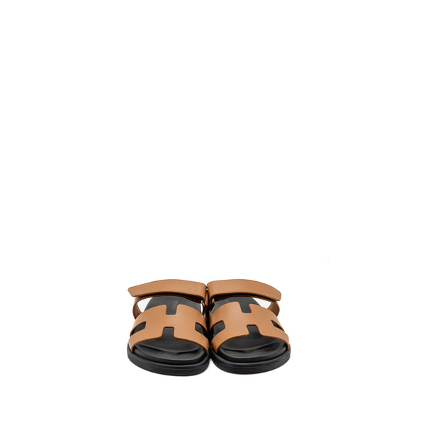 Hermes Size 37.5 Femme Chypre Sandals Calfskin Naturel
