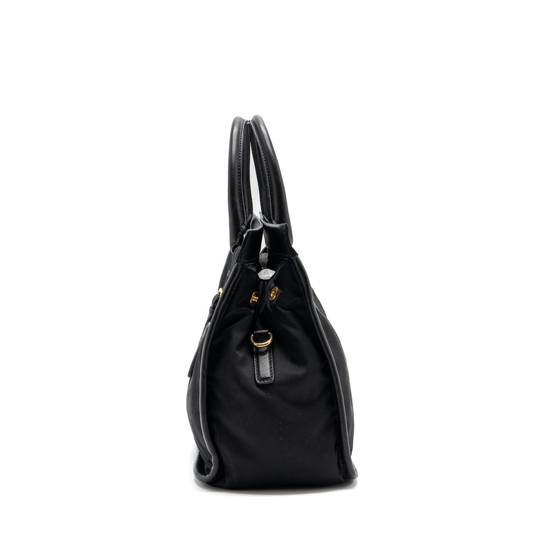 Prada tote bag nylon / leather black GHW