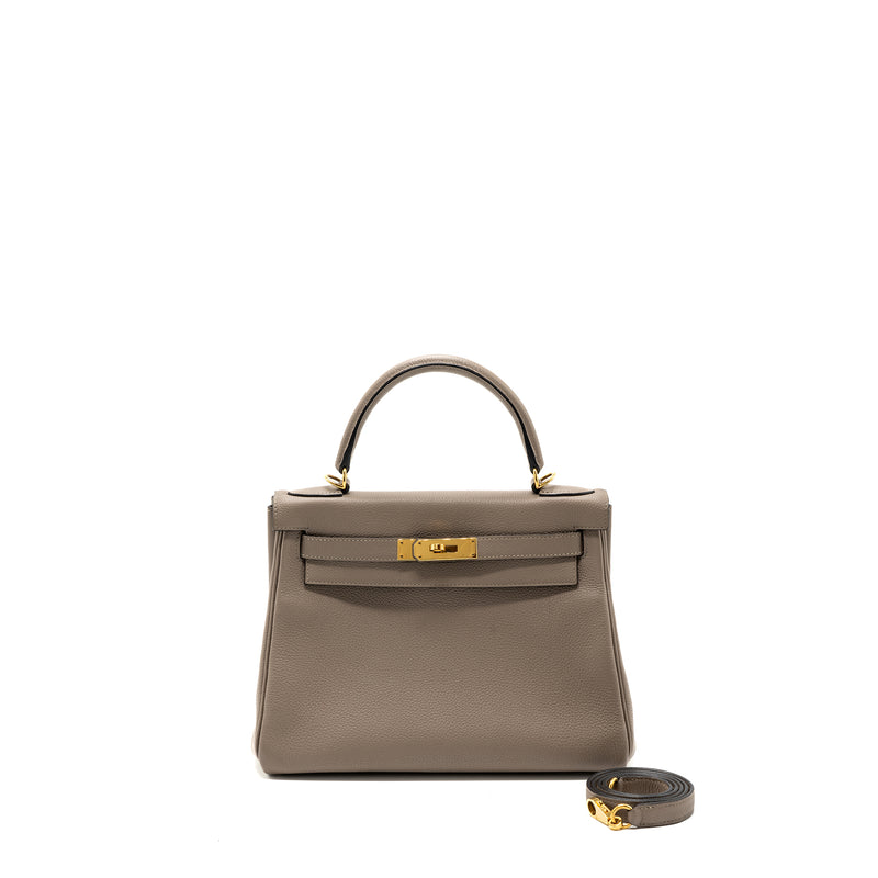 Hermes Kelly 28 togo gris asphalt GHW stamp A