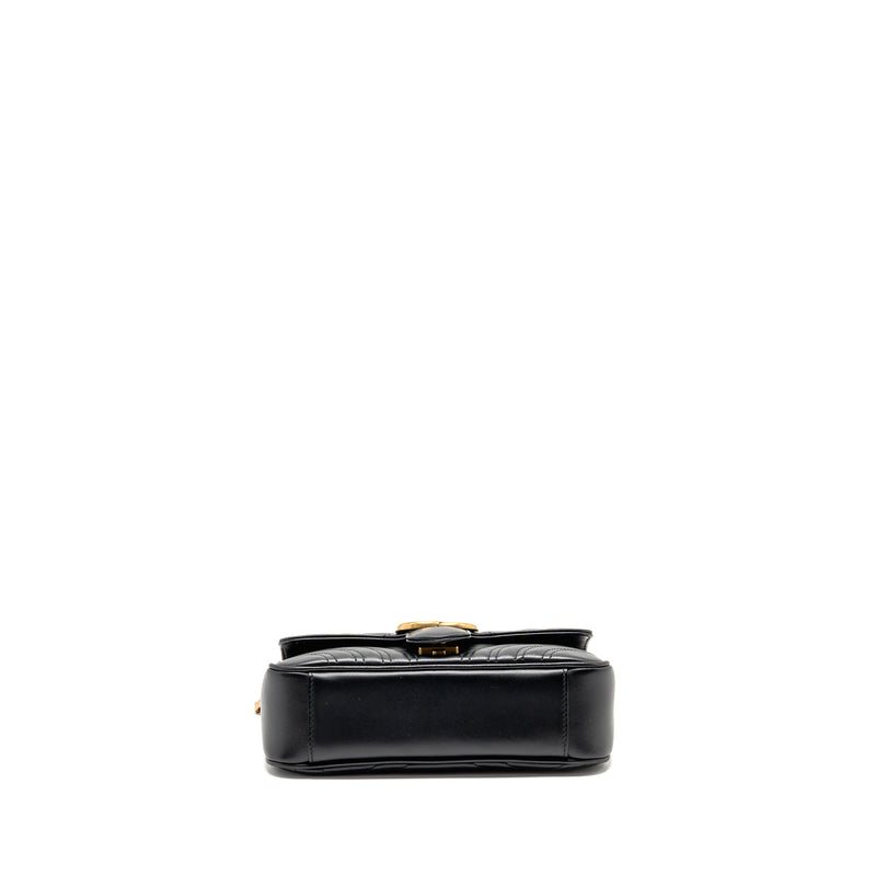 Gucci Small GG Marmont Shoulder Bag Calfskin Black GHW
