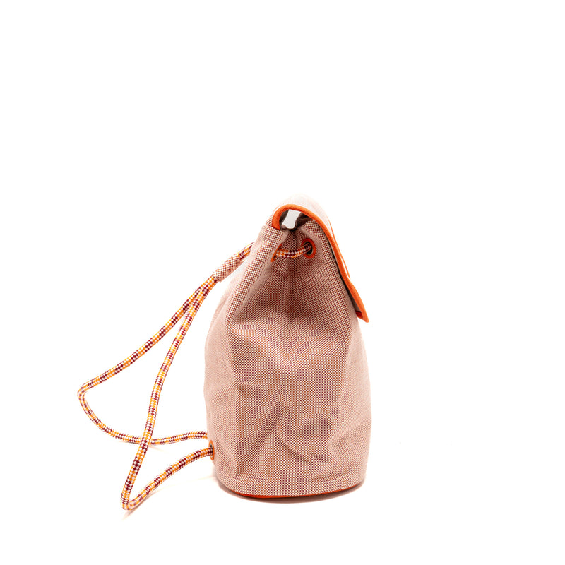 Hermes Les Cabanes backpack canvas pink / orange