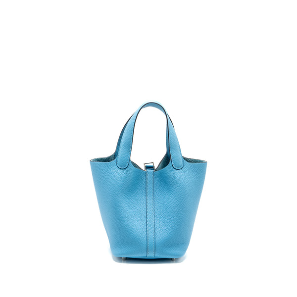 Hermes Picotin 18 Lock Bag Clemence Blue du Nord SHW Stamp Z