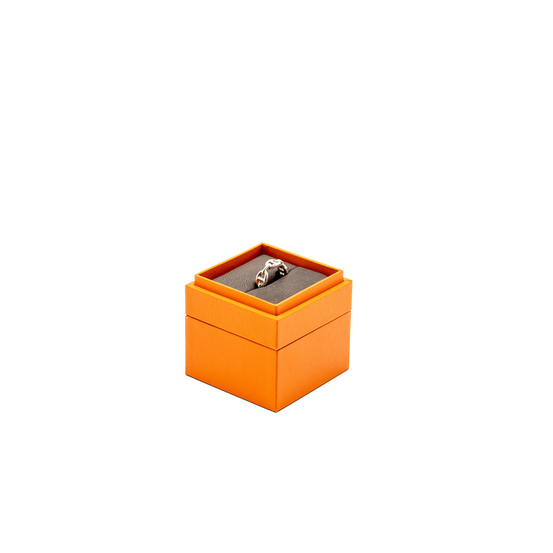 Hermes Size 55 Chaine D’Ancre Enchainee Ring, Small Model, Silver