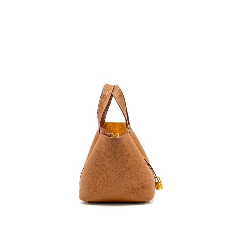 Hermes Picotin 18 Lock Bag Clemence Gold GHW Stamp B