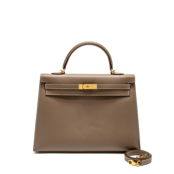 Hermes Kelly 35 Epsom Etoupe GHW Stamp Y