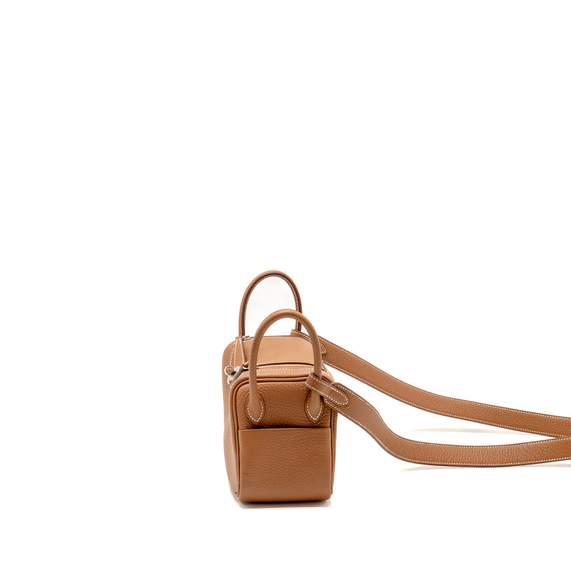 Hermes Mini Lindy II Clemence Gold SHW Stamp W