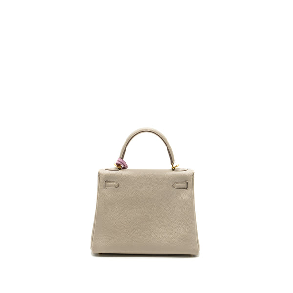 Hermes kelly 25 togo beton GHW stamp C with an extra hermes rodeo pm bag charm